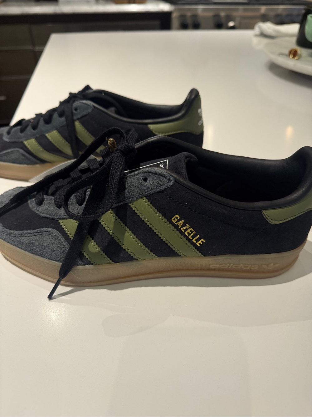 adidas Gazelle Black and Olive Green Men's Sneakers